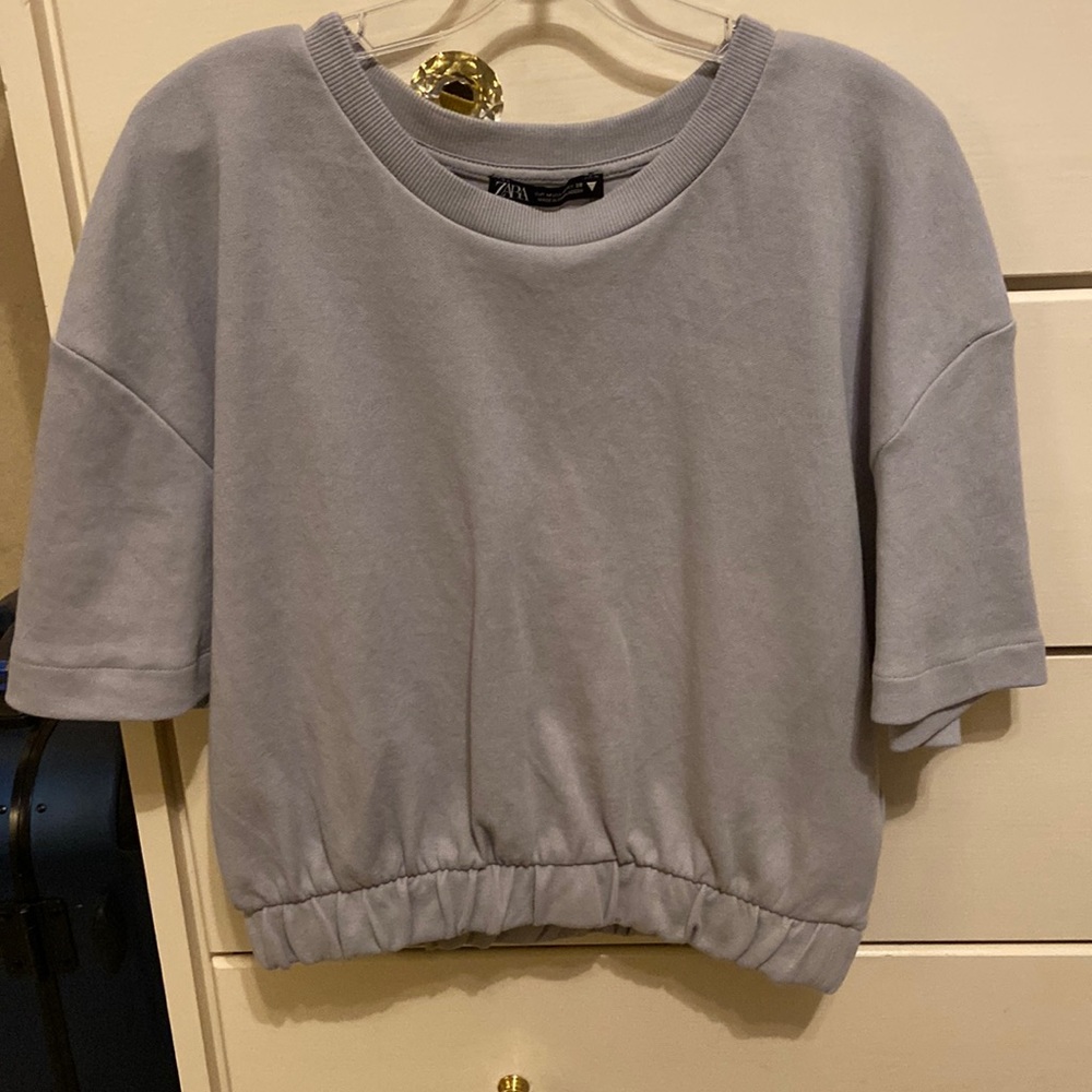 Zara cropped tee with elastic waistband size M